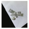 Pearl Bowtie Ribbon Brooch