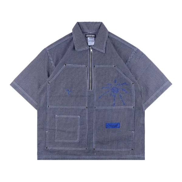 Hickory Half‑Zip Work Shirt