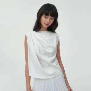 Elara Drape Neck Sleeveless Top