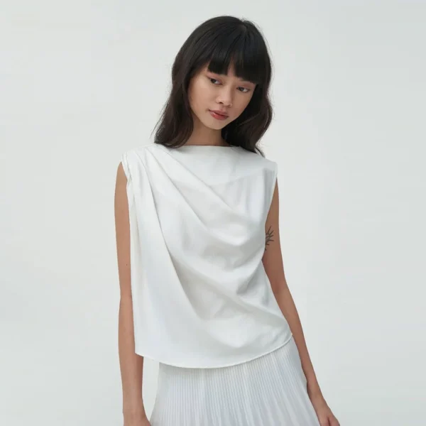 Elara Drape Neck Sleeveless Top